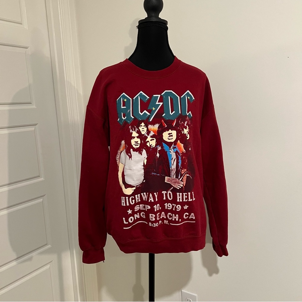Red ACDC Graphic Sweatshirt